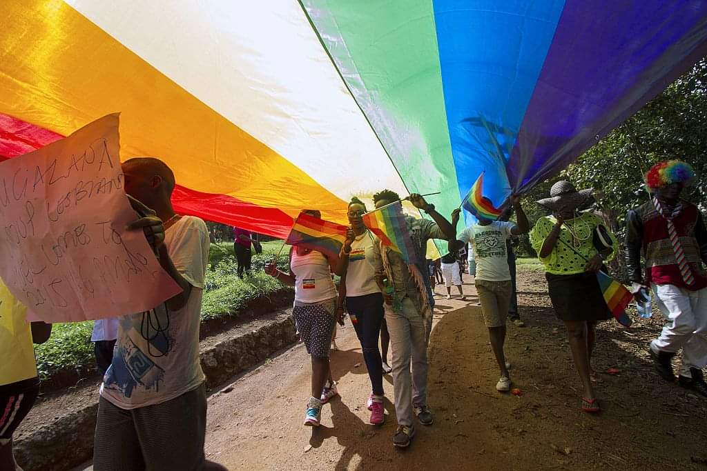 A Ugandan court has denied bail to six men accused of engaging in gay sex that was allegedly captured on video.